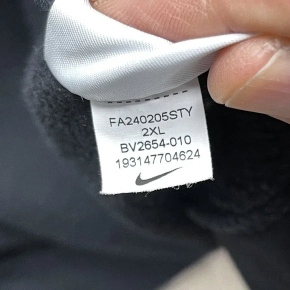 Nike Hoodie Sweatshirt Adult 2XL Black Pullover Swoosh Sportswear Athletic - Picture 5 of 11